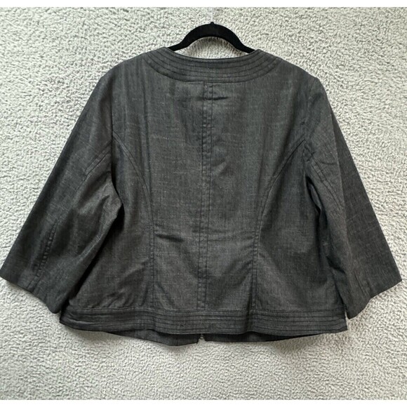 Dress Barn Jacket Womens 18/20 Gray Full Zip Pockets Lined Career Work - Picture 6 of 12